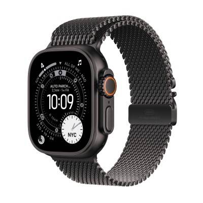 Apple Watch Ultra 3 GPS + Cellular 49mm Svart Titanboett med Svart milanesisk loop - Medium