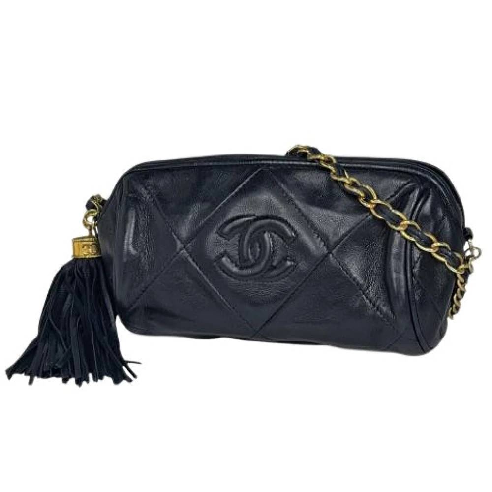 Chanel Vintage Pre-owned Vintage Skuldertaske - Vintage - Dame - Blå - ONE SIZE - Uld