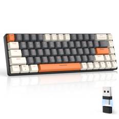 ZIYOU LANG Bluetooth Wireless Gaming Keyboard Wireless Small Blue Axis K68 Keyboard USB Connection Tenkeyless Windows Mac iPad iOS Android Surface PS4