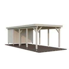 Palmako Karl carport med redsskabsrum ubehandlet 23,1 m2