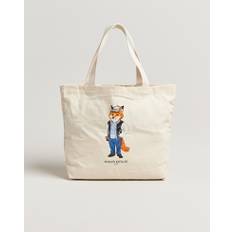 Maison Kitsuné Dressed Fox Tote Bag Ecru