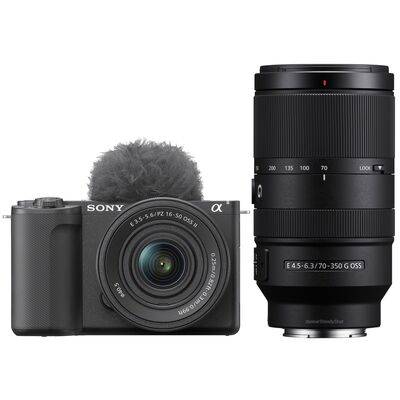 Sony Vlog camera Alpha ZV-E10 II + SEL 16-50mm PZ OSS II + SEL 70-350mm f/4.5-6.3 G OSS