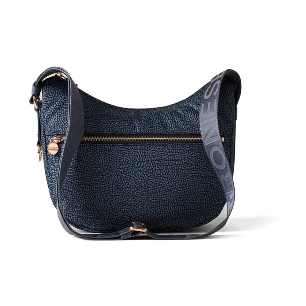 Borbonese Denim Luna Taske med Nylon og Læder - Tasker - Dame - Blå - ONE SIZE - Læder