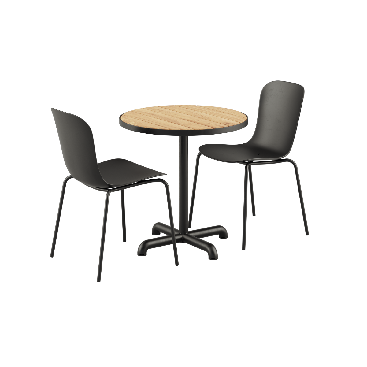SACKit Kirra Cafe Table Noir & 2 Patio Chair No. One