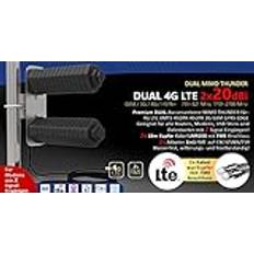 HUKITECH DUAL Thunder MIMO 4G LTE UMTS HSDPA 3G GSM utomhusantenn 2 x 20 dBi vinst (CRC-9 + TS9 + SMA) för Vodafone o2 T-Mobile Huawei eplus Notebook Card 4G 3G modem router USB-minne datakort