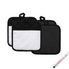Grydelapper m/lomme HVID/SORT 2 par
