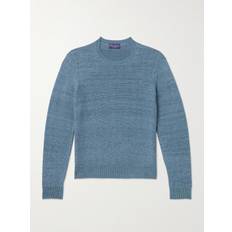 Ralph Lauren Purple Label - Slim-Fit Mulberry Silk and Linen-Blend Sweater - Men - Blue - M