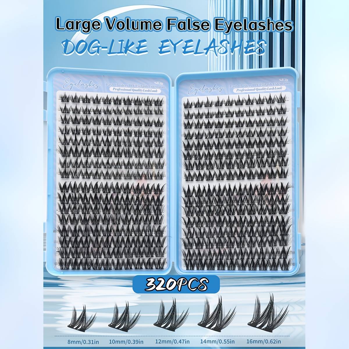 320pcs Individual Lash Clusters D Degree Lashes Eye Lashes D 10-16mm Thick Fox False Eyelashes Lash Clusters Natural Appearance & Ultra-thick & & Reusable Individual Segmented False Eyelashes Eyelash