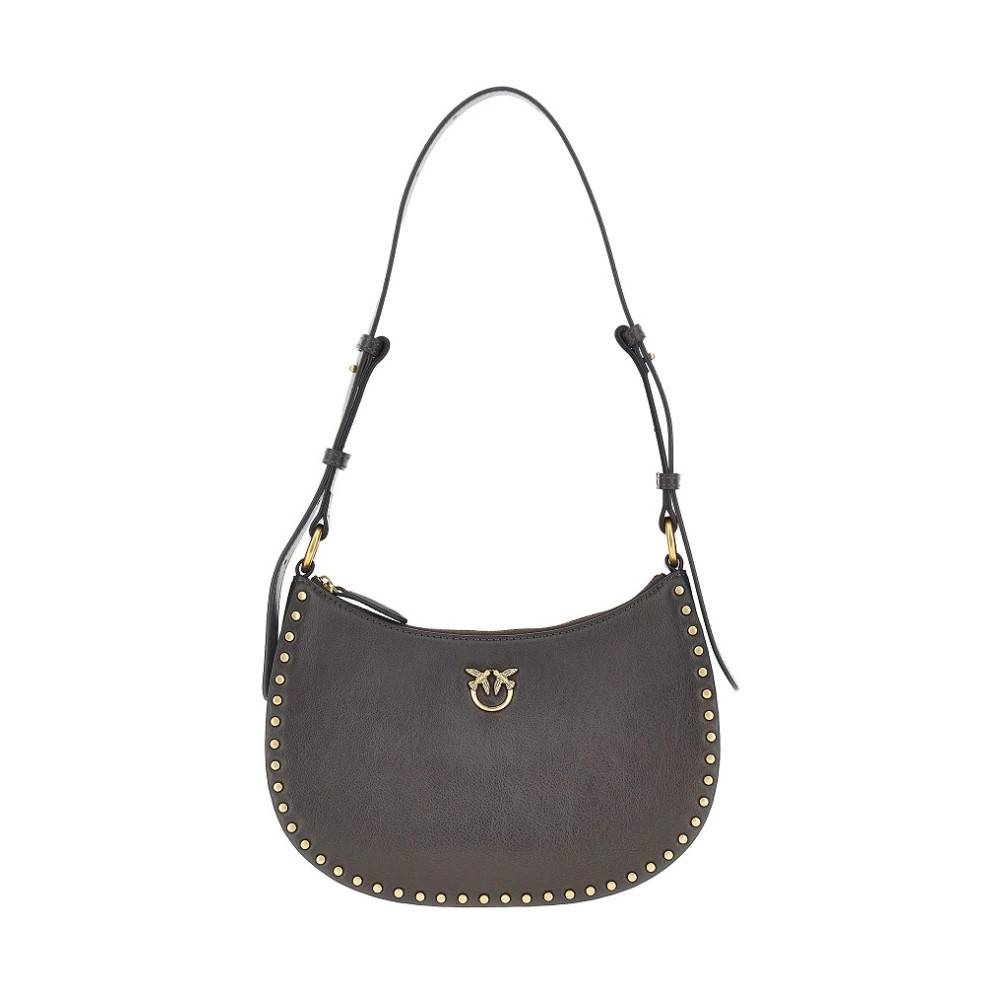 PINKO Mini Half Moon Skuldertaske - Tasker - Herre - Brun - ONE SIZE - Uld