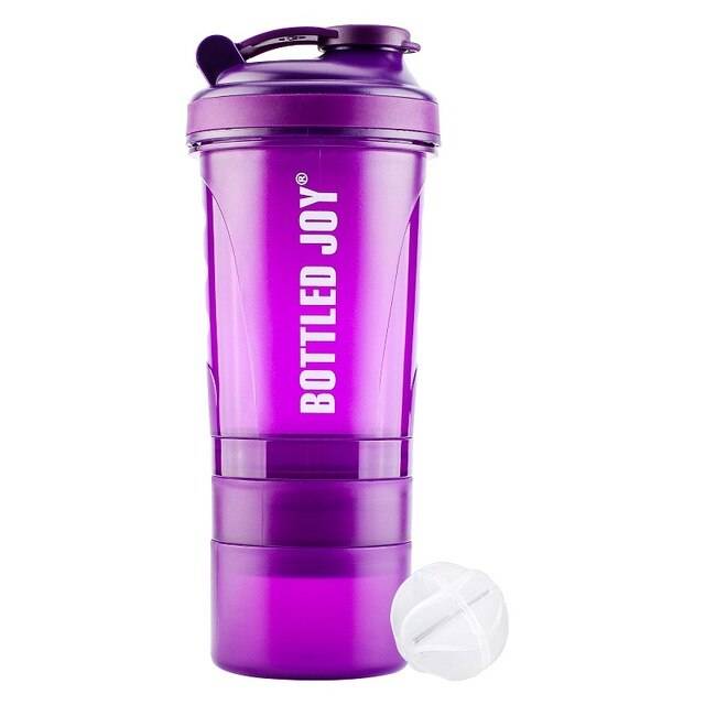 Protein shaker flaska giftfri bred mun läckagesäker skaka vattenflaskor 27oz 800ml och vacker bekväm - Lila