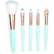 5 st sminkborstar set ögonskugga ögonbryn eyeliner rouge lös foundation puder läpp kvinnor kosmetiska verktyg - Blå