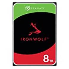 Seagate IronWolf 3,5 tum 8 TB intern hårddisk HDD 3 års garanti 6 Gb/s 256 MB 7200 varv/min 24 timmars service för PC NAS husbilssensor ST8000VN004