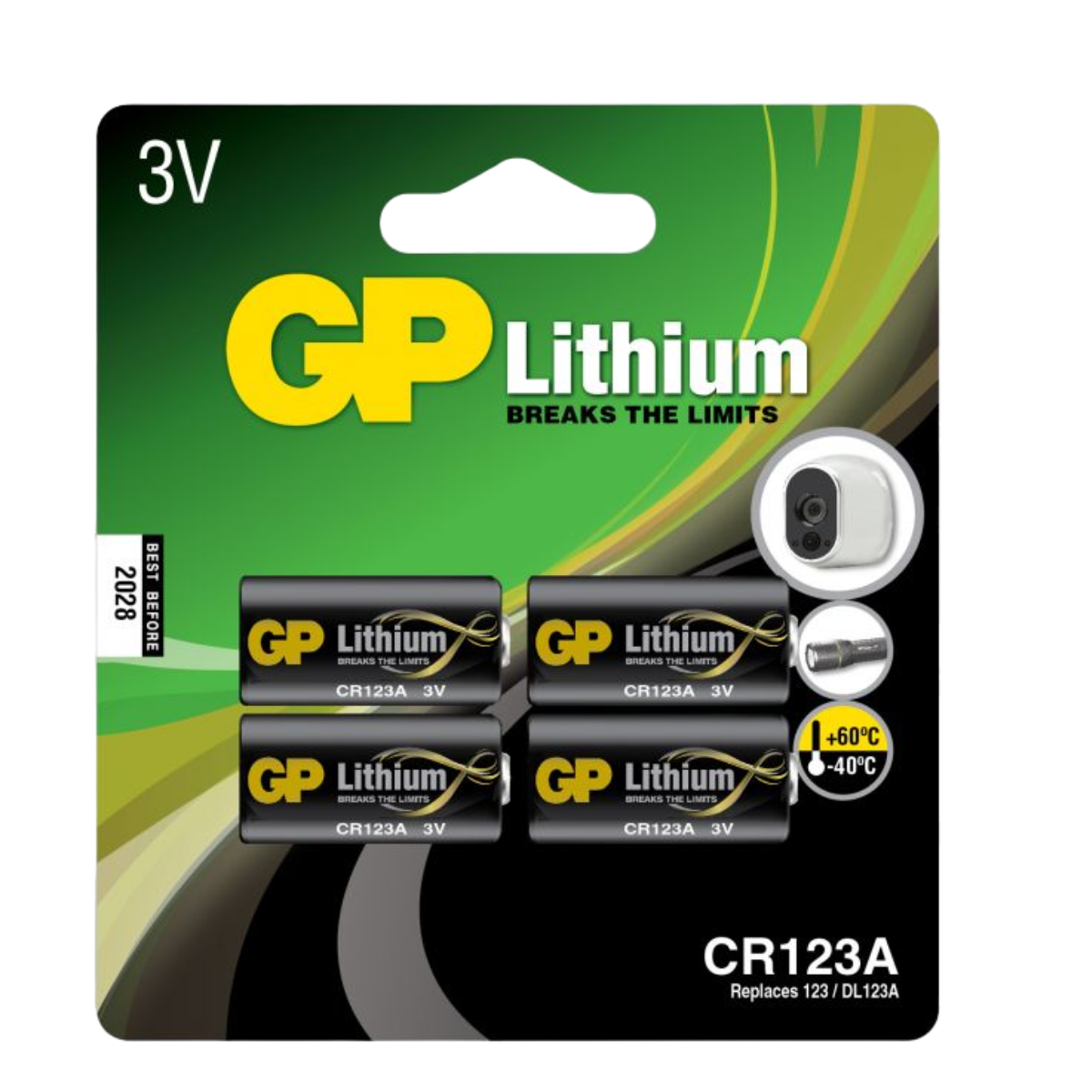 Lithiumbatteri GP Lithium CR123A PRO - 4-pack