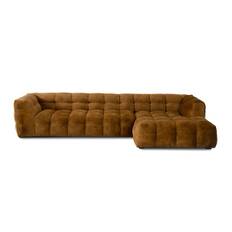 Michelin 3 pers. sofa med chaiselong - 320 x 170 cm - Velour stof farve Gold