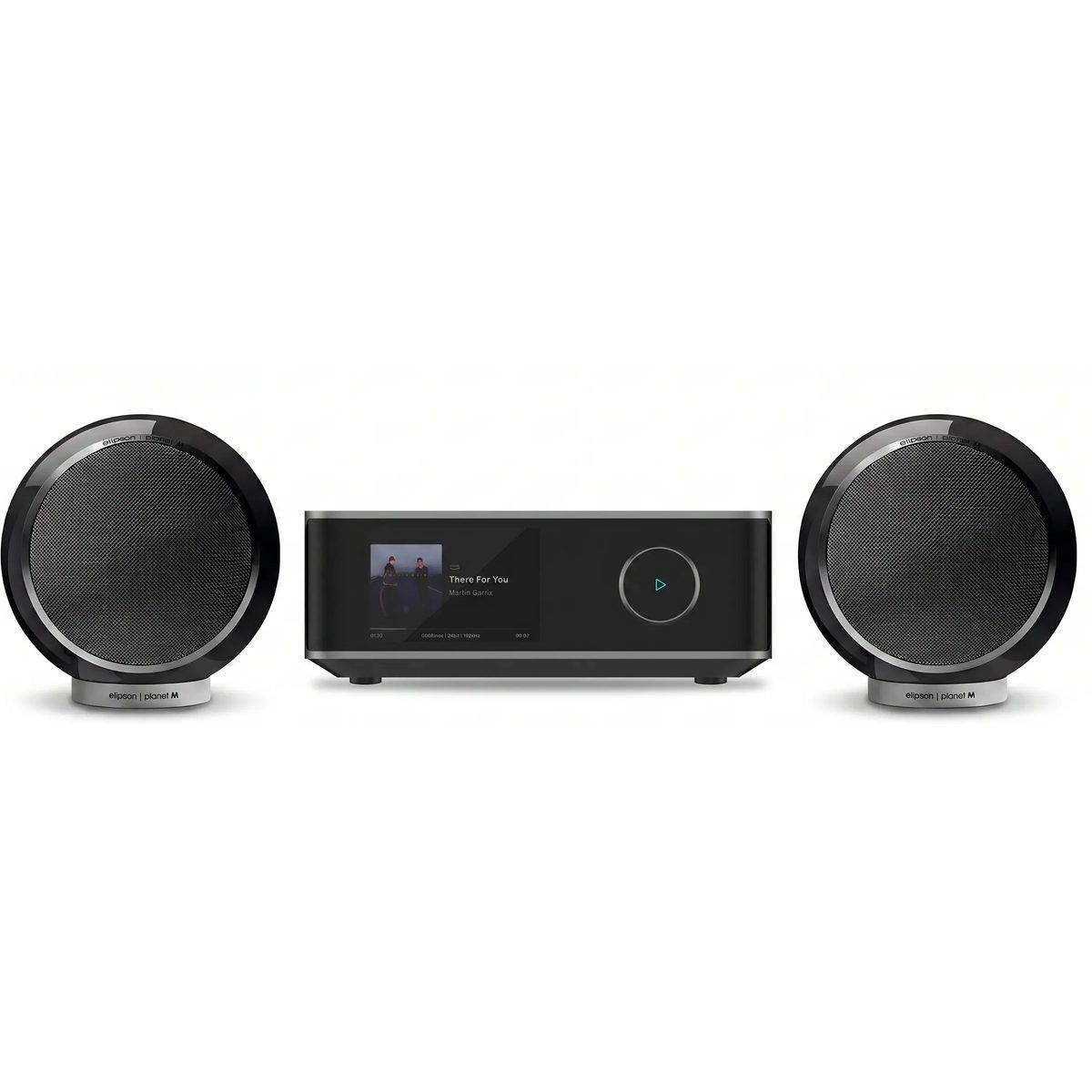WiiM + Elipson Planet M sort lakeret + Amp Ultra space grå.