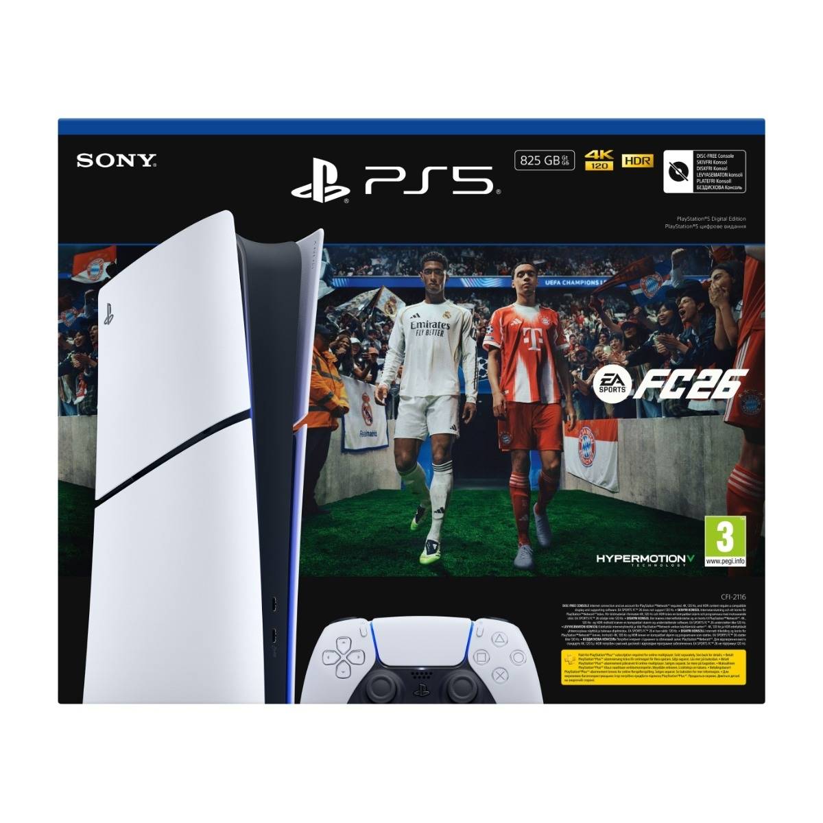 Paket med PlayStation 5 Slim Digital Edition-konsol och EA SPORTS FC™ 26