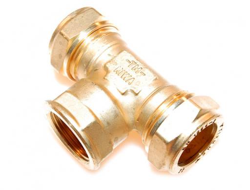 Kompressions T-stykke 12 x 1/2" x 12 mm
