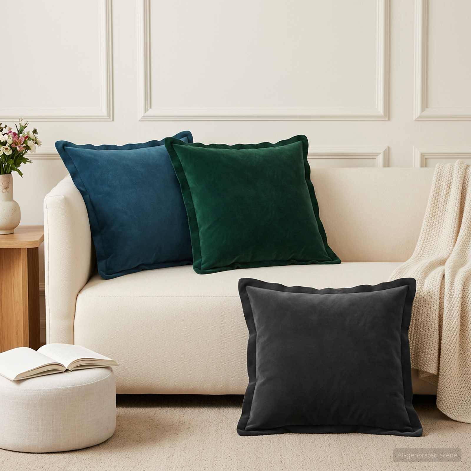 vidaXL Kuddöverdrag 2 pcs HOUTEN Mörkgrön 50 x 50 cm Sammet