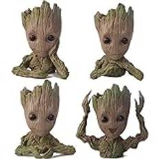 KnikGlass Baby Groot blomkruka/pennhållare – ytterkruka växter dekoration figur blomkrukor blomkrukor pennhållare groot för kontor och sovsal skrivbordsdekoration (4 stil)