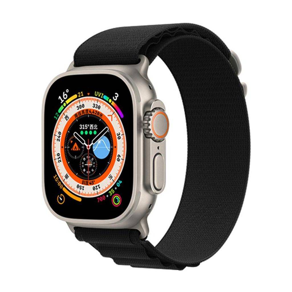 xDfind Apple Watch 49mm/46mm/45mm/44mm/42mm Urrem Nylon - Sort