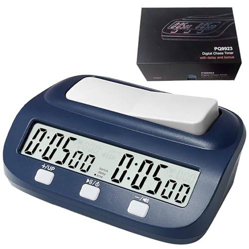 RNPKZ Schackklocka timer, schackklocka professional, digital multifunktionsindikator, schacktimer, nedräkning/bonus/fördröjning, 4 knappars kontroll, perfekt för 2 spelare, brädspel, hem och