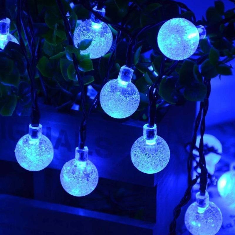 Remote Control Usb Bubble Ball Outdoor Holiday Decoration String Lights - Warm white100