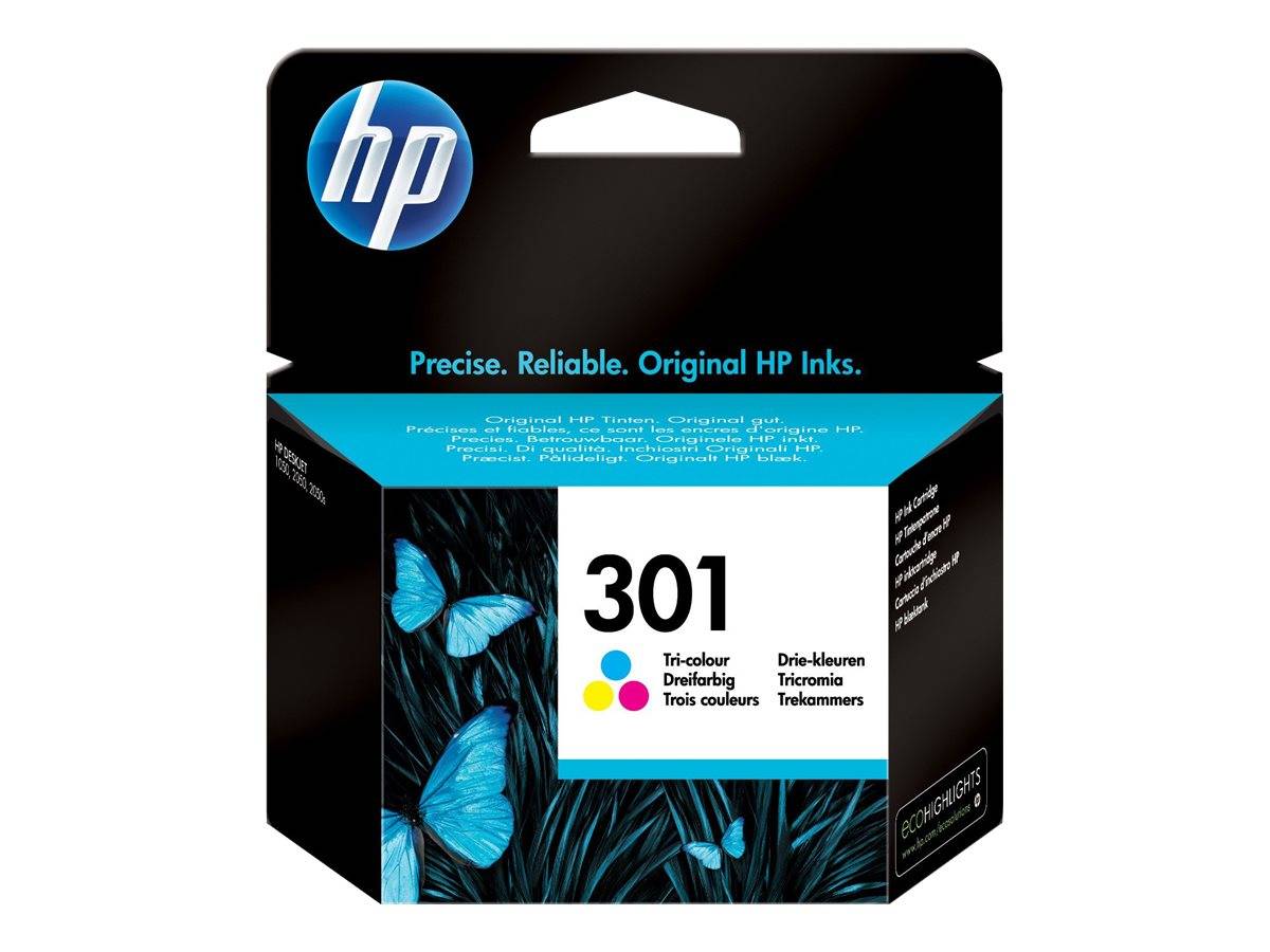 HP 301 Tri-color Original Cyan, Magenta, Gul --> På fjernlager, levevering hos dig 24-09-2026