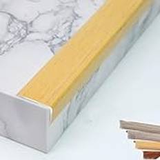 JNTFNE 47 tum trappnosningskant trim träfiber trappa näsa övergångsremsa metall trappkantskydd, L-gjutning trappsteg för laminat/trägolv 89 cm (ek, lång 90 cm)