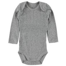 Noa Noa miniature Body - L/Æ - Gråmeleret m. Hulmønster - Noa Noa miniature - 6 mdr - Body L/Æ