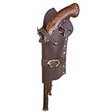 MDFCZXP Pirat Flintlås Hölster för Cosplay, Medeltida Steampunk Läder Pistol Hölster,Brown right,15cm