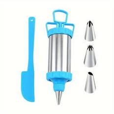 TEMU 5pcs Stainless Steel Icing Set With 3 Tips And 1 Spatula For Professional Cake Decoration