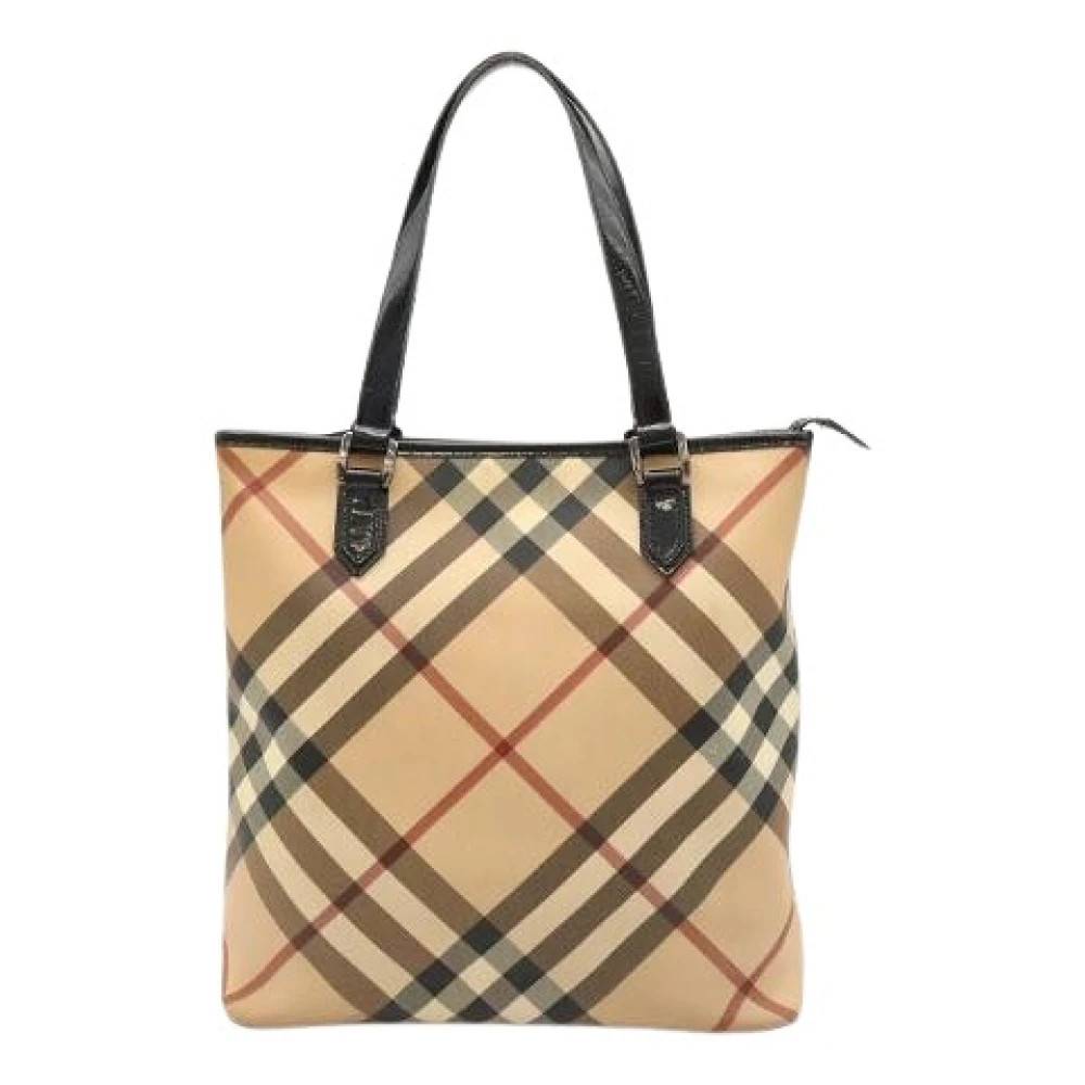 Burberry Vintage Pre-owned Coated Canvas Tote Bag - Vintage - Dame - Beige - ONE SIZE -