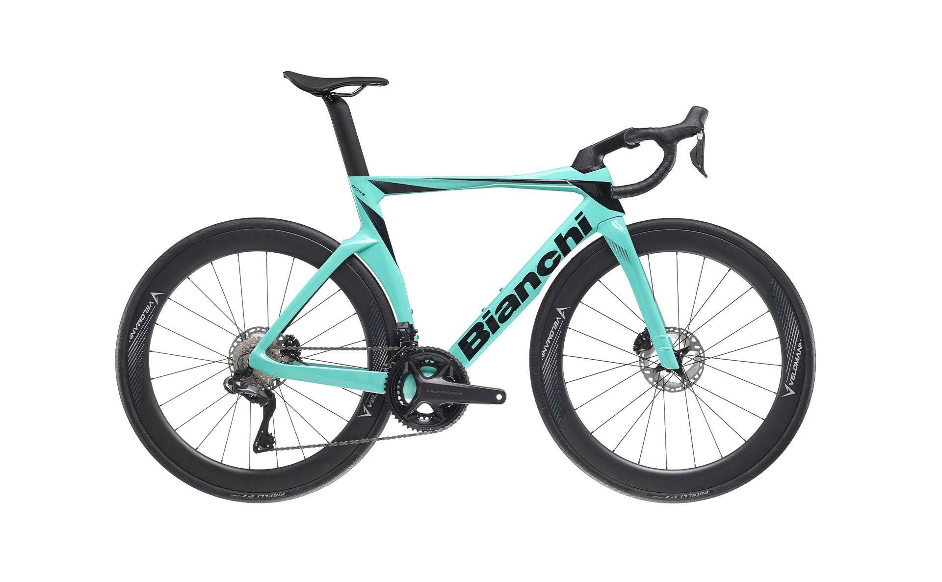 Bianchi Oltre COMP 2024 - Shimano Ultegra Di2 2x12sp - Velomann Carbon V50R 50mm - 014 / 57 / XD - CELESTE / NERO