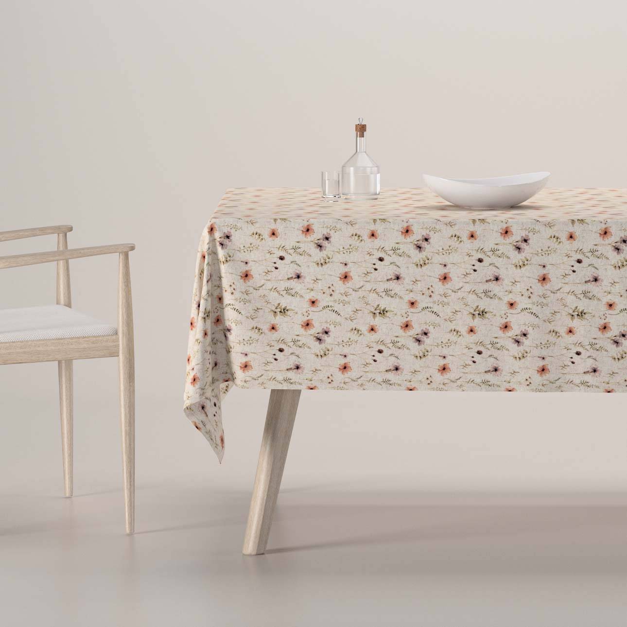 Rektangulære borddug, Natur med print, Hemp Blend
