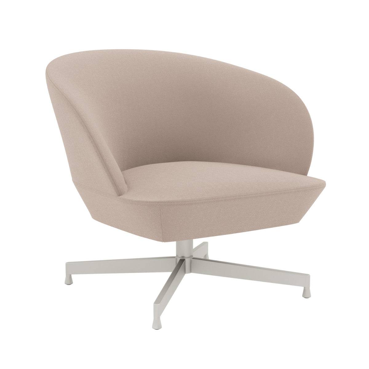 Muuto Oslo Lounge Chair - Swivel - Twill Weave/Grey - Sand/Twill Weave 230
