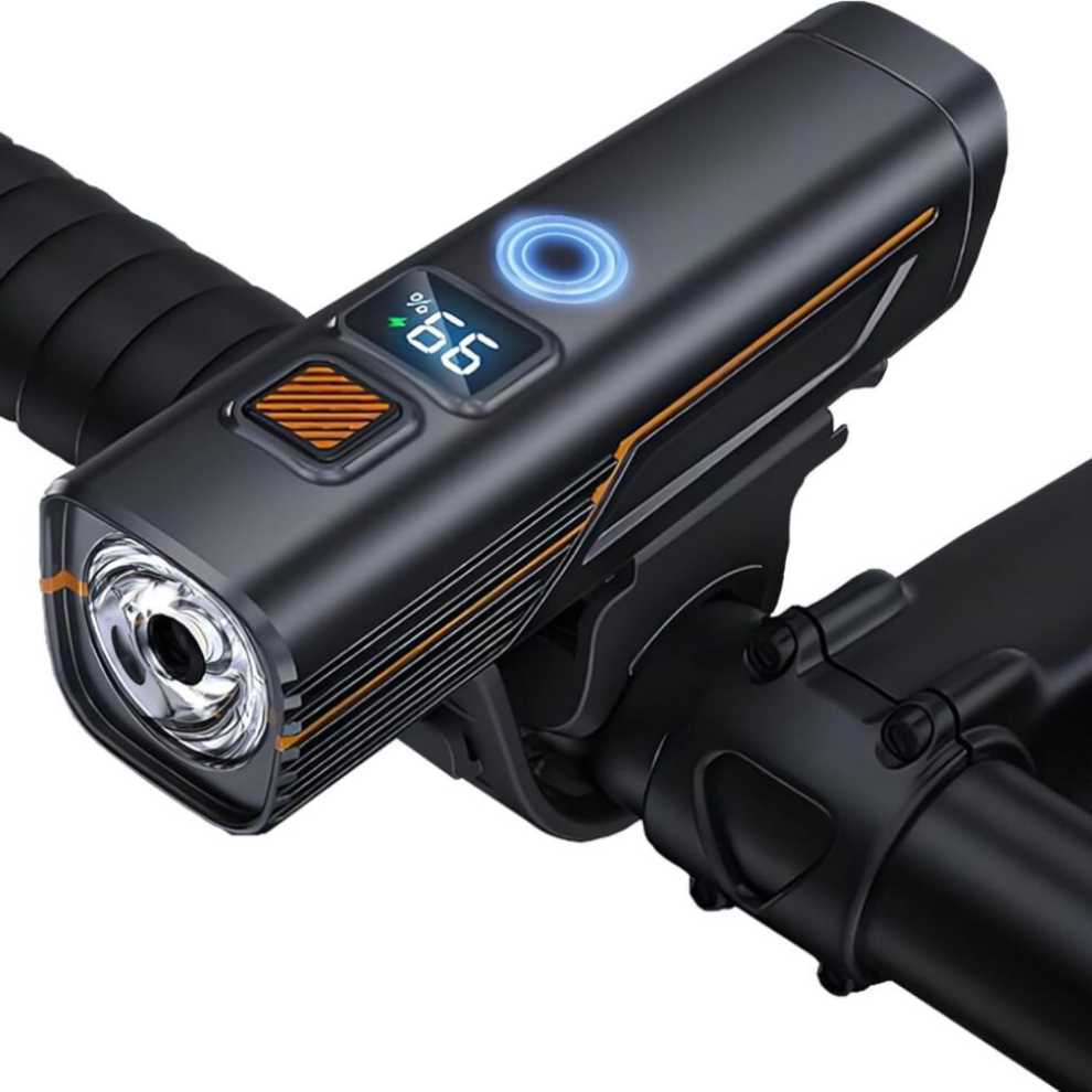 Smart cykelforlygte med høj lumen og autosensor, præcisionsbatterivisning – 5 tilstande