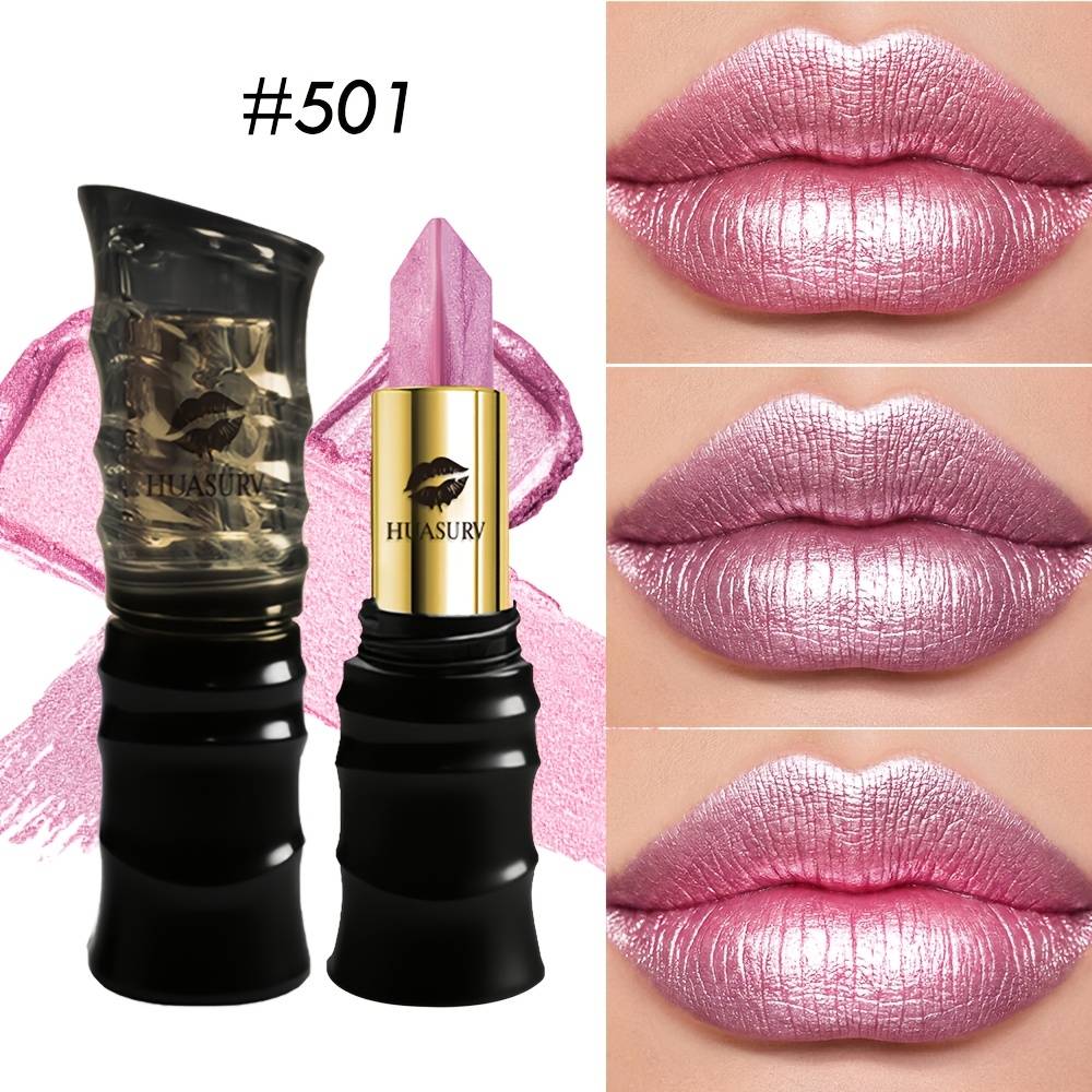 [1pc] [mother's Day Gift] [gift For Girl] Huasurv Lipstick 2-in-1 Dual-tone Gradient Lipstick - Moisturizing, Long-. A Shimmering