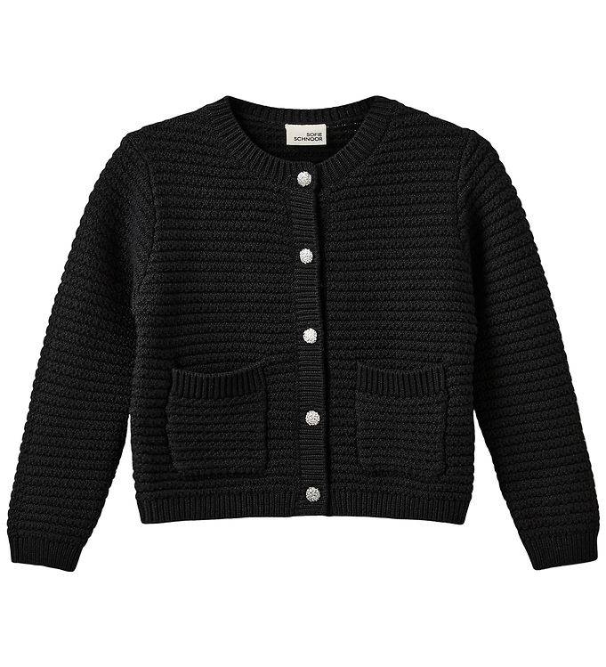 Sofie Schnoor Cardigan - Stickad - Cyrax - Svart - Sofie Schnoor - 4 år (104) - Cardigan