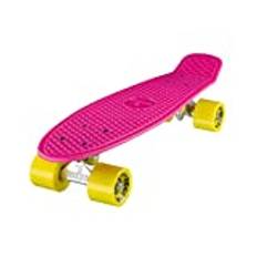 Ridge Retro skateboard mini cruiser, rosa/gul, 60 cm