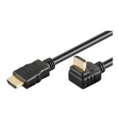 MicroConnect - High Speed - HDMI-kabel med Ethernet - HDMI hane rak till HDMI hane vinklad - 3 m - svart