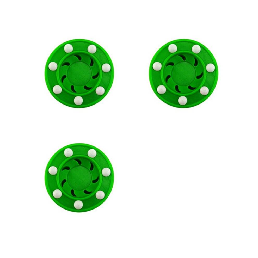3X Roller Hockey Puck ABS High-Density Street Land Hockey Practice Puck for Ice Inline Street Hockey Training,Green