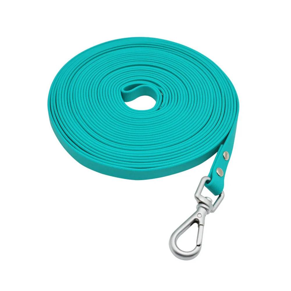 Waterproof PVC Long Dog Leash – Easy Clean Training Lead 1.5m to 20m - green / S 1.5m