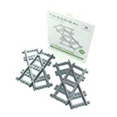 Trixbrix.eu vänster 45 deg. Crossings kompatibel med Lego City Train set 60197 60198 10277 60205 60238 60337