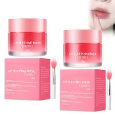 2 st läppmasker fukt, läppsovmask gel, fuktgivande läppmask, hydrering och fyllighet torrhet spruckna läppar, blekande läpplinjer