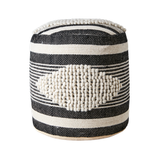 Affari of Sweden MINNA Sittpuff, Svart/elfenben