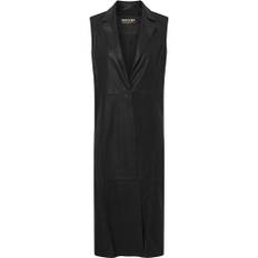 Stilfuld lang skindvest / 51222 - Black (Nero) - 40