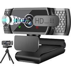 neefeaer Full HD1080P Webcam mit Mikrofon und Stativ, Automatischer Lichtkorrektur, USB PC Webcam mit Abdeckung,97° Weitwinkel, PC Kamera für PC, Laptop, Computer, Linux, Mac