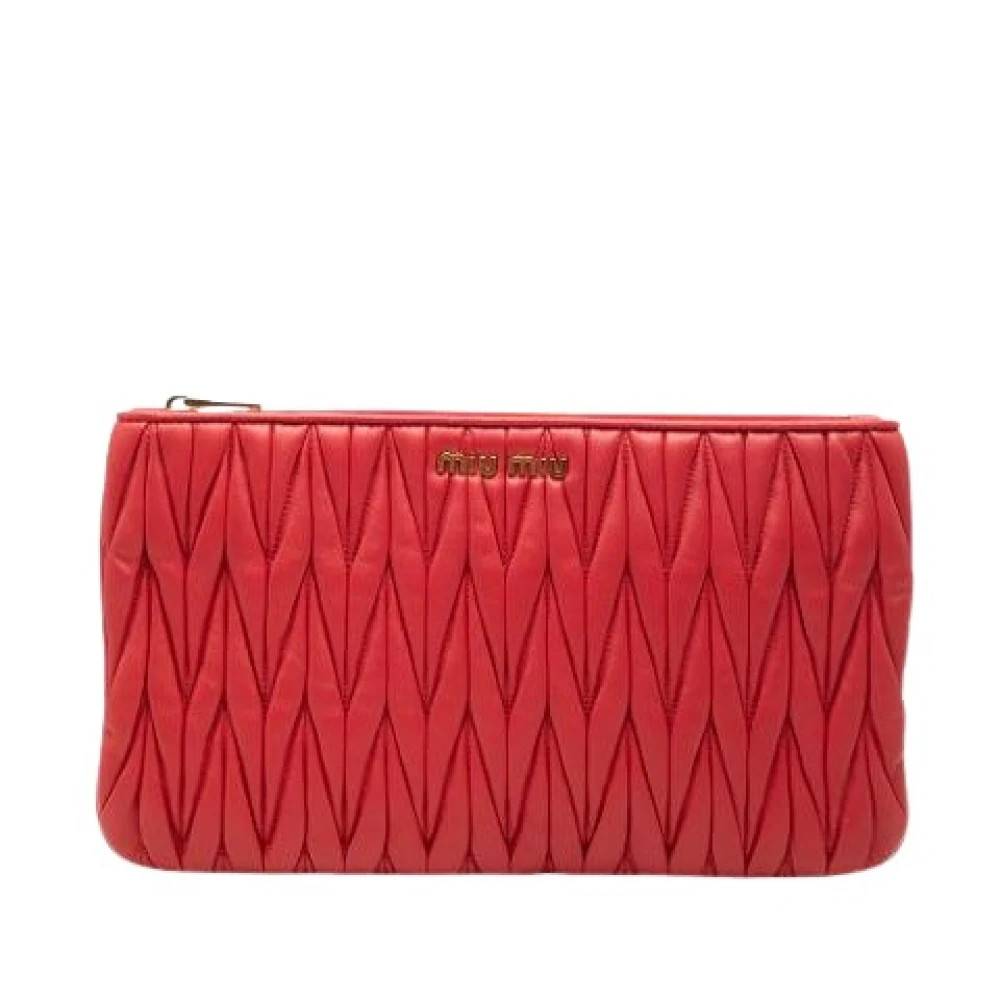 Miu Miu Pre-owned Pre-owned Clutch - Vintage - Dame - Rød - ONE SIZE - Læder