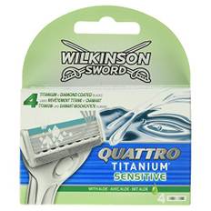 Wilkinson Sword Quattro Titanium Sensitive rakblad blad för män rakapparater, 4 st