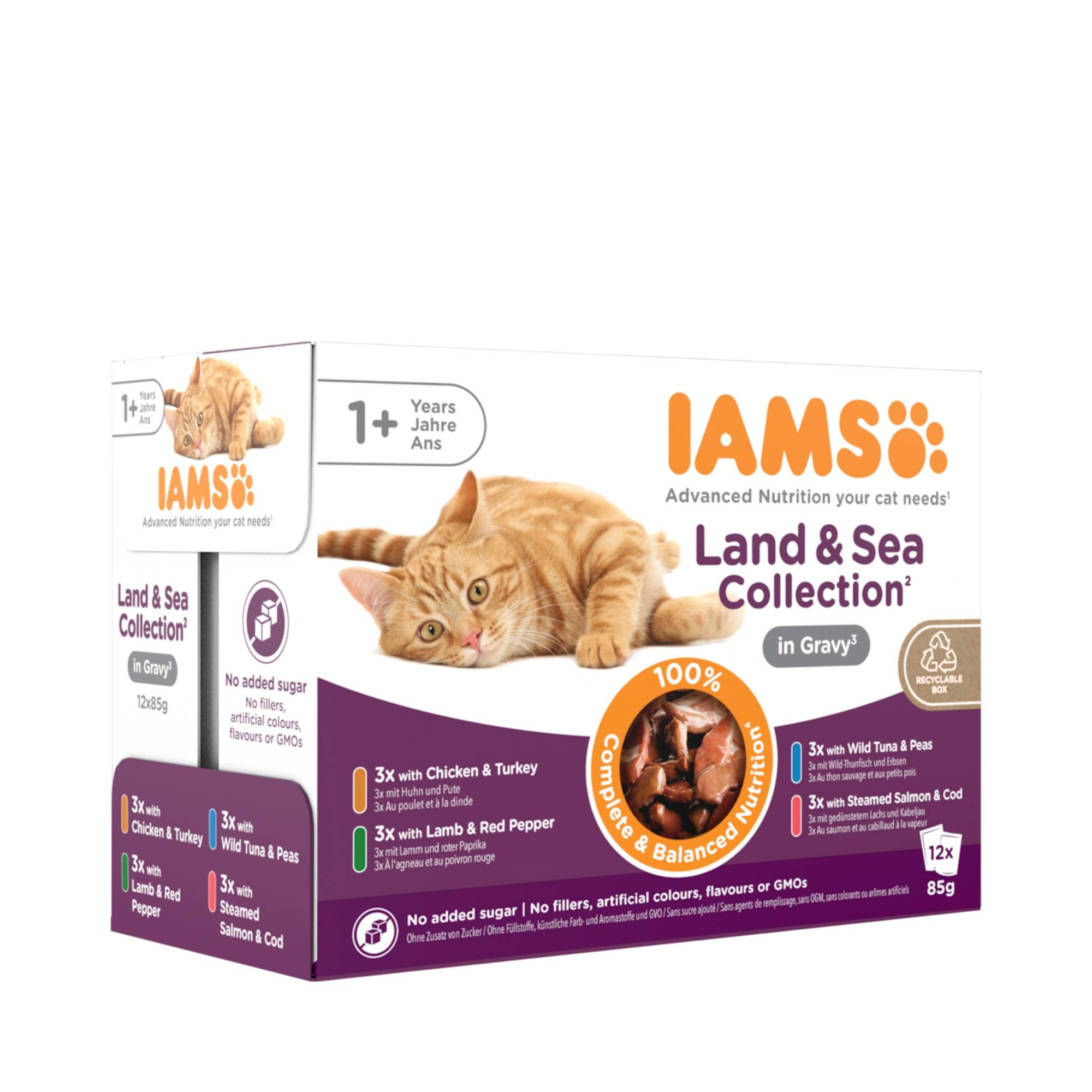 IAMS Delights In Gravy Multipack Land & Sea - 48x85 g
